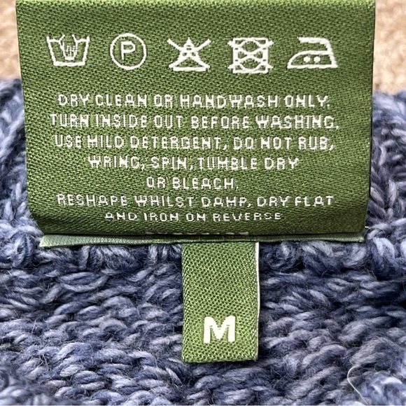 Shannon Woolen Mills Woman’s Cable Knit Cardigan Chunky Capsule M Classic Blue - Picture 7 of 10